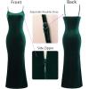 imageVFSHOW Womens 2025 Spaghetti Strap Cocktail Bodycon Maxi Dress Sexy Backless Scoop Neck Wedding Guest Formal Long DressesGreen Velvet