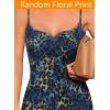 imageVFSHOW Womens 2025 Spaghetti Strap Cocktail Bodycon Midi Dress Sexy Backless Sweetheart Neck Wedding Guest MidCalf DressesBlue and Black Leopard Print