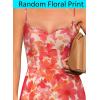 imageVFSHOW Womens 2025 Spaghetti Strap Cocktail Bodycon Midi Dress Sexy Backless Sweetheart Neck Wedding Guest MidCalf DressesOrange Floral Printb