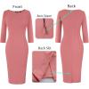 imageVFSHOW Womens Slim Zipper Up Work Business Office Party Bodycon Pencil Sheath DressDusty Pink