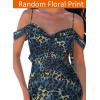 imageVFSHOW Womens Spaghetti Strap Ruffle Ruched Bodycon Maxi Dress 2025 Sexy Cold Shoulder Fitted Formal Long Cocktail DressBlue and Black Leopard Print