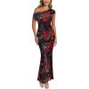 Black With Red Floral Print