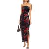 Black With Red Floral Print-b