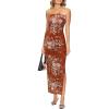Rust Red Floral Print