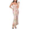 imageVFSHOW Womens 2025 Spaghetti Strap Cocktail Bodycon Maxi Dress Sexy Backless Scoop Neck Wedding Guest Formal Long DressesPink Floral Print