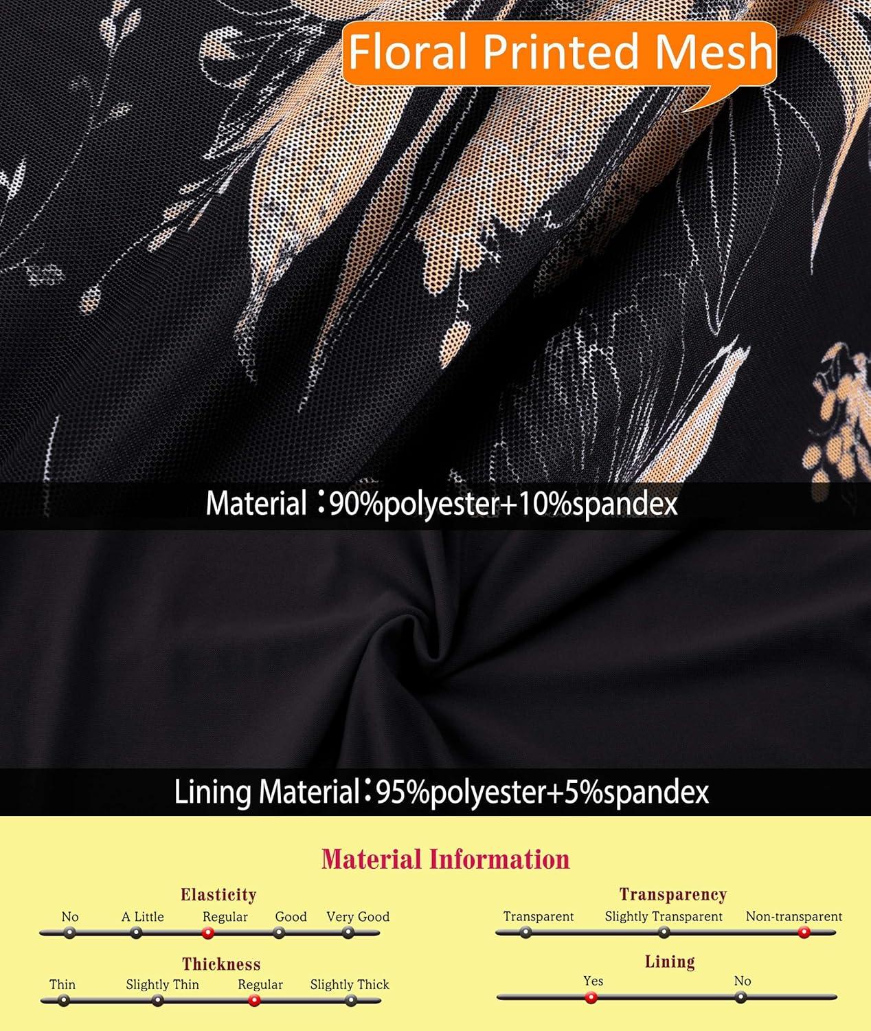 imageVFSHOW Womens 2025 Halter Neck Formal Bodycon Maxi Dress Sleeveless Slim Fitted Wedding Guest Long Cocktail Mermaid DressesBlack With Orange Floral Print