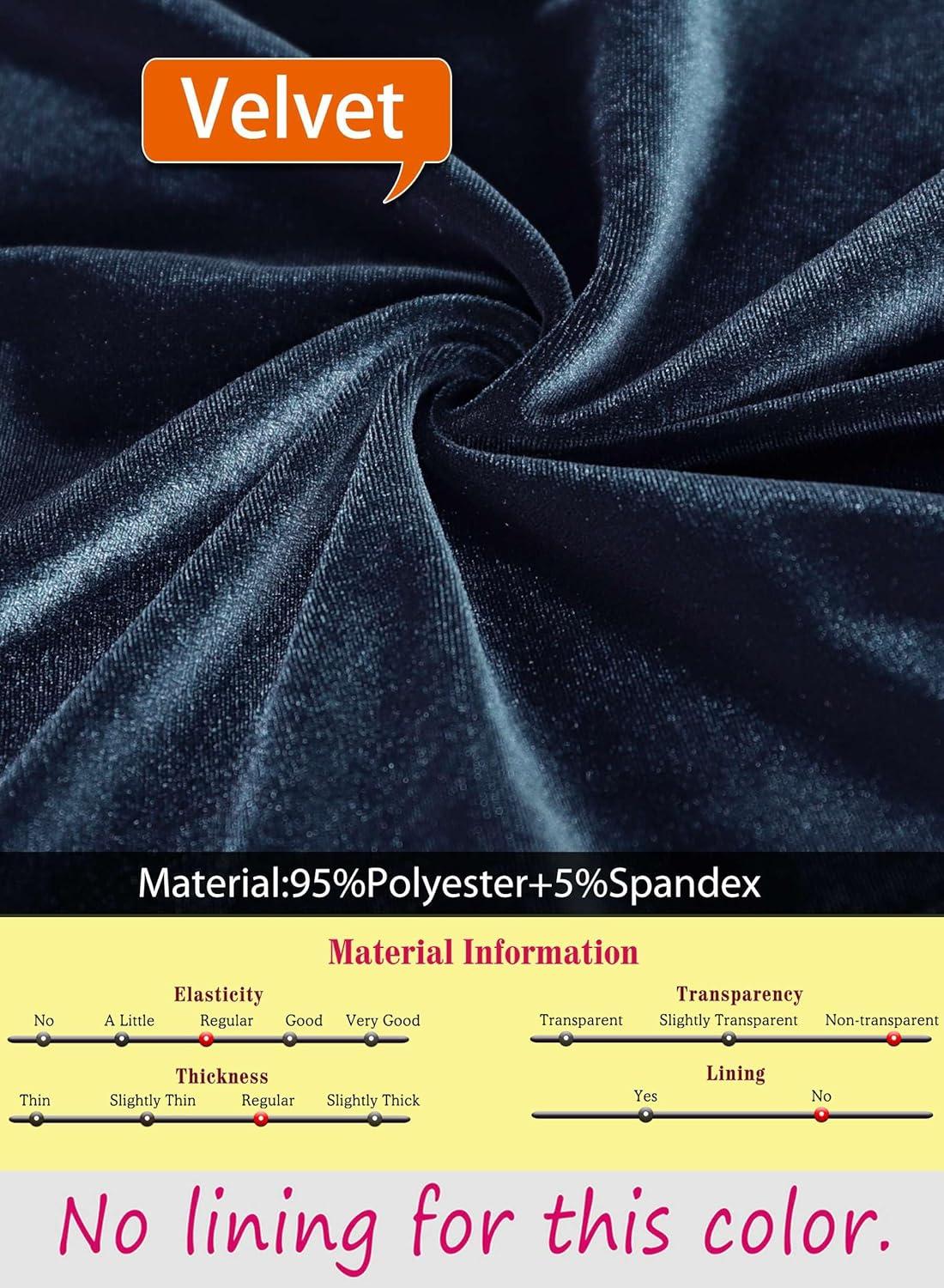 imageVFSHOW Womens Ruffle One Shoulder Strap Ruched Formal Prom Wedding Maxi Dress V Neck Elegant Split Cocktail Evening Long GownHaze Blue Velvet