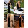 imageVFSHOW Womens 2025 Halter Neck Formal Bodycon Maxi Dress Sleeveless Slim Fitted Wedding Guest Long Cocktail Mermaid DressesBlack Velvet