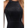 imageVFSHOW Womens 2025 Halter Neck Formal Bodycon Maxi Dress Sleeveless Slim Fitted Wedding Guest Long Cocktail Mermaid DressesBlack Velvet