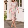 imageVFSHOW Womens Elegant Vintage Cocktail Party Mermaid Bodycon Midi MidCalf DressPink Floral Print
