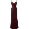 imageVFSHOW Womens Sexy Formal Ruched Fitted High Slit Bodycon Maxi Dress Spaghetti Strap Sweetheart Cocktail Prom Evening GownBlack and Red