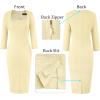 imageVFSHOW Womens Work Business Office Square Neck Bodycon Dress Elegant Cocktail Party Slim Fitted Church Pencil Sheath DressApricot
