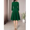 imageVFSHOW FSHOW Womens 2024 Office Work Business Front Zipper Slim Crisscross Waist Fit and Flare A Line Knee Length Dress Green Small 11248 GRN S