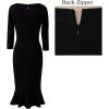 imageVFSHOW Womens Little Black Vintage Elegant Cocktail Party Bodycon Pencil Mermaid Midi MidCalf Dress 6832 BLK S