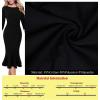 imageVFSHOW Womens Little Black Vintage Elegant Cocktail Party Bodycon Pencil Mermaid Midi MidCalf Dress 6832 BLK S