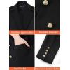 imageVFSHOW Womens Work Business Blazers Open Front Notch Lapel Double Breasted Office Back Slit Pockets Jackets BlazerBlack