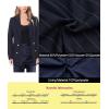imageVFSHOW Womens Work Business Blazers Open Front Notch Lapel Double Breasted Office Back Slit Pockets Jackets BlazerNavy Bluewhite Stripes