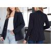 imageVFSHOW Womens Work Business Blazers Open Front Notch Lapel Double Breasted Office Back Slit Pockets Jackets BlazerNavy Bluewhite Stripes
