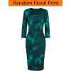 imageVFSHOW Womens Work Business Office Square Neck Bodycon Dress Elegant Cocktail Party Slim Fitted Church Pencil Sheath DressGreen Floral Print