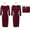 imageVFSHOW Womens Dark Red Elegant Front Zipper Slim Wear to Work Business Office Party Bodycon Pencil Sheath Dress 9880 DRED XL