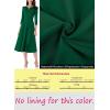 imageVFSHOW Womens Pleated Notch V Neck Front Slit Buttons Pockets Office Business Work Slim Aline Fit and Flare Midi DressGreen