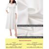 imageVFSHOW Womens Pleated Notch V Neck Front Slit Buttons Pockets Office Business Work Slim Aline Fit and Flare Midi DressOffwhite