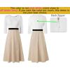 imageVFSHOW Womens Pleated Notch V Neck Front Slit Buttons Pockets Office Business Work Slim Aline Fit and Flare Midi DressOffwhiteblackbeige