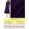 imageVFSHOW Womens Pleated Notch V Neck Front Slit Buttons Pockets Office Business Work Slim Aline Fit and Flare Midi DressPurple