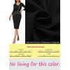 imageVFSHOW Womens 2024 Fall Work Business Dresses Double Breasted V Neck Office Slimming Peplum Pencil Sheath DressBlack With Ivory Piping