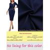 imageVFSHOW Womens 2024 Fall Work Business Dresses Double Breasted V Neck Office Slimming Peplum Pencil Sheath DressNavy Blueivory Piping