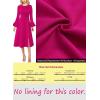 imageVFSHOW Womens Pleated Crew Neck Bell Sleeve Pockets Front Slit Buttons Business Work Office Slim Fit and Flare A Line DressHot Pink