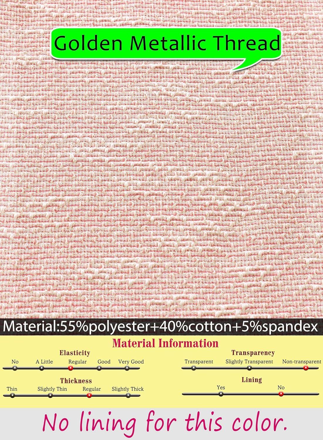 imageVFSHOW Womens Crew Neck Button Business Work Office Bodycon Dress Short Sleeve Patchwork Tweed Trim Party Pencil Sheath DressPink Tweed