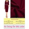 imageVFSHOW Womens Button Crew Neck Wear to Work Office Business Casual Church Party Slimming Fitted Bodycon Pencil Sheath DressDark Red