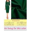 imageVFSHOW Womens Button Crew Neck Wear to Work Office Business Casual Church Party Slimming Fitted Bodycon Pencil Sheath DressGreen