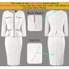 imageVFSHOW Womens Buttons Peplum Work Business Office Professional Patchwork Pencil Sheath DressOffwhite