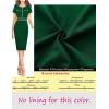 imageVFSHOW Womens Crew Neck Button Business Work Office Bodycon Dress Short Sleeve Patchwork Tweed Trim Party Pencil Sheath DressGreen