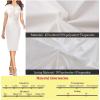 imageVFSHOW Womens Crew Neck Button Business Work Office Bodycon Dress Short Sleeve Patchwork Tweed Trim Party Pencil Sheath DressOffwhite