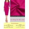 imageVFSHOW Womens Front Zipper Tie Waist Bow 34 Sleeve Slim Fitted Work Business Office Party Bodycon Pencil Sheath DressHot Pink