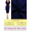 imageVFSHOW Womens Work Business Office Front Zipper Peplum Bodycon Dresses Elegant Short Sleeve Slim Church Pencil Sheath DressNavy Blue