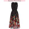 image:imageVFSHOW Womens Summer Casual Ruffle Crew Neck Midi Long Dress Sleeveless Wedding Guest Pocket Flowy A Line Tunic SundressBlack