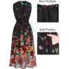 image:imageVFSHOW Womens Summer Casual Ruffle Crew Neck Midi Long Dress Sleeveless Wedding Guest Pocket Flowy A Line Tunic SundressBlack