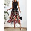 image:imageVFSHOW Womens Summer Casual Ruffle Crew Neck Midi Long Dress Sleeveless Wedding Guest Pocket Flowy A Line Tunic SundressBlack