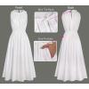 image:imageVFSHOW Womens Summer Casual Ruffle Crew Neck Midi Long Dress Sleeveless Wedding Guest Pocket Flowy A Line Tunic SundressWhite