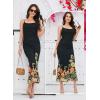 image:imageVFSHOW Womens 2025 Spaghetti Strap Cocktail Bodycon Maxi Dress Sexy Backless Scoop Neck Wedding Guest Formal Long DressesBlack and Multi Floral Print
