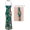 image:imageVFSHOW Womens 2025 Spaghetti Strap Cocktail Bodycon Maxi Dress Sexy Backless Scoop Neck Wedding Guest Formal Long DressesGreen and Orange Floral Print
