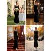 image:imageVFSHOW Womens Boat Neck Formal Bodycon Maxi Sleeveless Slim Fitted Wedding Guest Long Cocktail Mermaid DressBlack Velvet