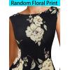 image:imageVFSHOW Womens Boat Neck Formal Bodycon Maxi Sleeveless Slim Fitted Wedding Guest Long Cocktail Mermaid DressBlack With Beige Floral Print