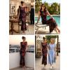 image:imageVFSHOW Womens Boat Neck Formal Bodycon Maxi Sleeveless Slim Fitted Wedding Guest Long Cocktail Mermaid DressBlack With Red Floral Print