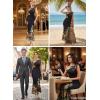 image:imageVFSHOW Womens Boat Neck Formal Bodycon Maxi Sleeveless Slim Fitted Wedding Guest Long Cocktail Mermaid DressBlack and Multi Floral Print