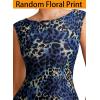 image:imageVFSHOW Womens Boat Neck Formal Bodycon Maxi Sleeveless Slim Fitted Wedding Guest Long Cocktail Mermaid DressBlue and Black Leopard Print